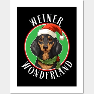 Weiner Wonderland - Funny Dachshund Christmas Posters and Art